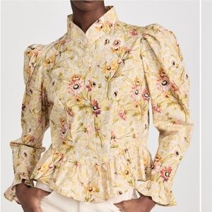 Batsheva x Laura Ashley floral print peplum top blouse 18
